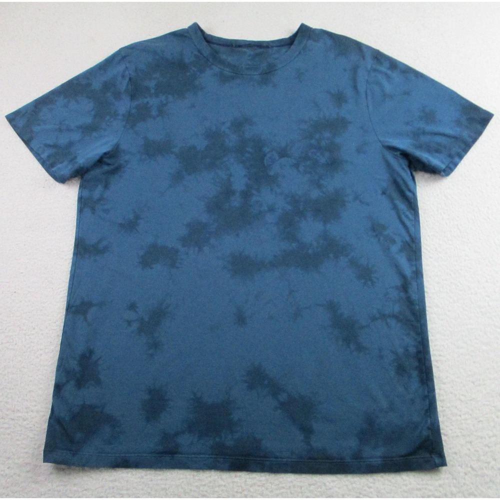 Lululemon Shirt Mens Large Blue Tie Dye‎ Crewneck Athletic Casual T-Shirt Tee